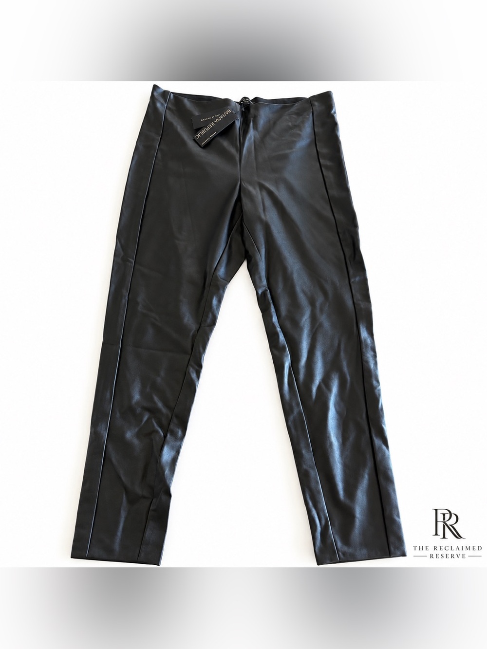 Banana Republic Devon Black Faux Leather Pants Size 12 NWT